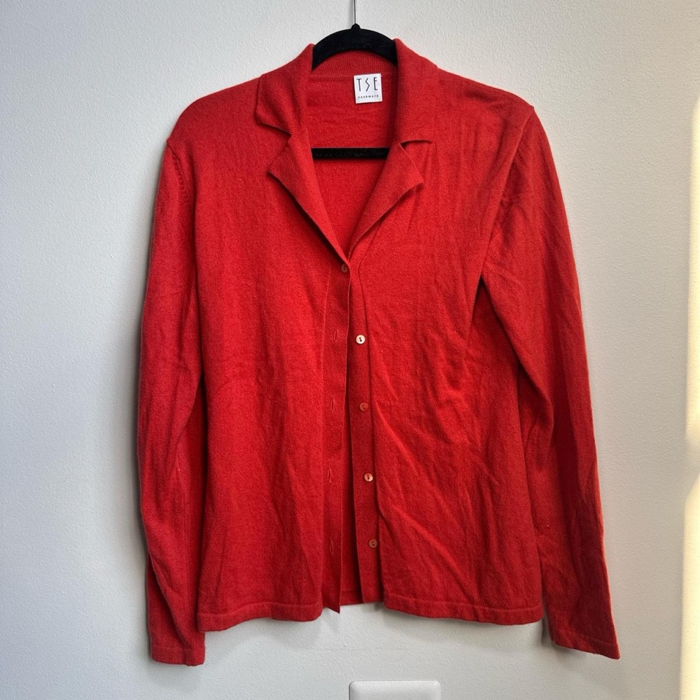 Vintage TSE Red Cashmere Cardigan